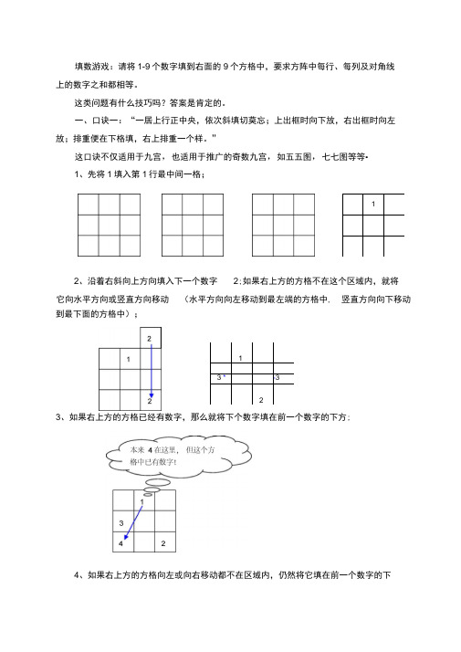 九宫格的填数