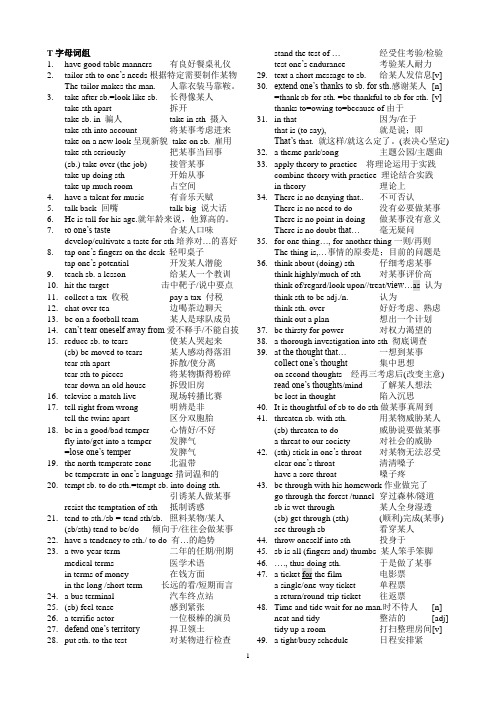 T字母词组
