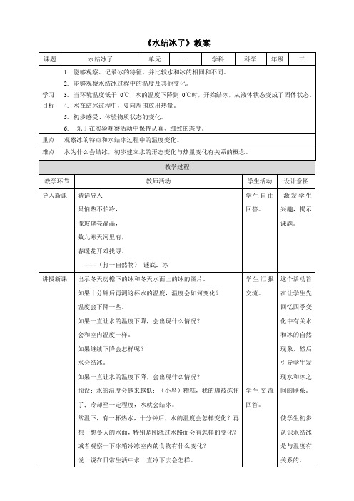 《水结冰了》教案2