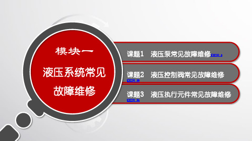 电子课件-《工程机械(挖掘机)维修》-A07-3189 模块一  液压系统常见故障维修