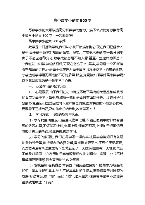 高中数学小论文500字