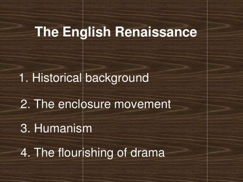 English Renaissance-2