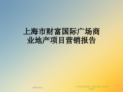 上海市财富国际广场商业地产项目营销报告