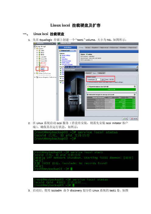 Linux iscsi 挂载存储及扩容