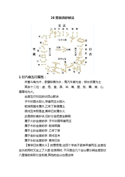 28星宿消砂秘法