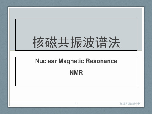 核磁共振波谱分析ppt课件