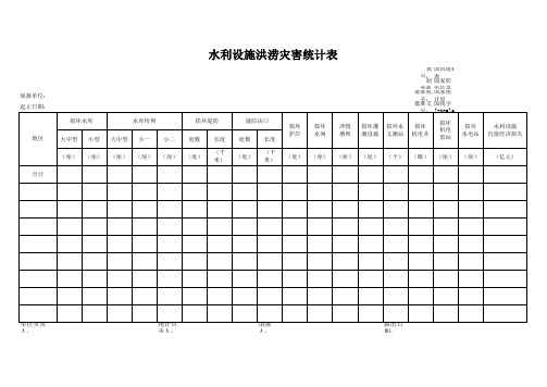 洪涝灾害基本情况统计表(四张)空白