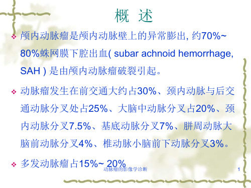 动脉瘤的影像学诊断培训课件