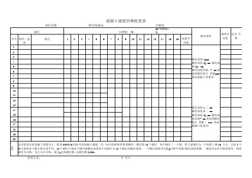 混凝土强度回弹记录表