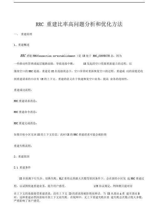 RRC重建比率高问题分析和优化方法