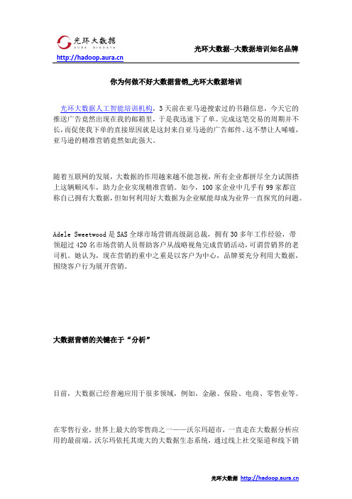 你为何做不好大数据营销_光环大数据培训