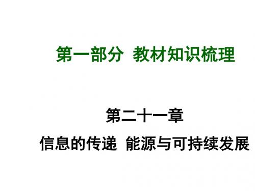 中考物理总复习 课件 中考知识点清单：第二十一章信息