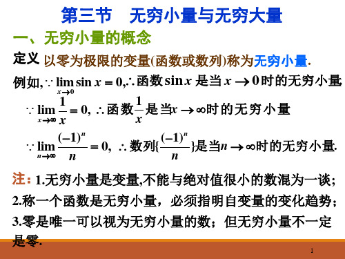 微积分 第二章 第三节 无穷小量和无穷大量