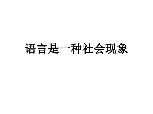 语言是一种社会现象教学课件