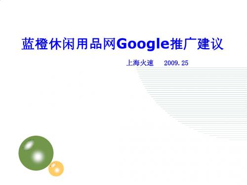 某休闲用品网Google推广建议PPT课件( 35页)