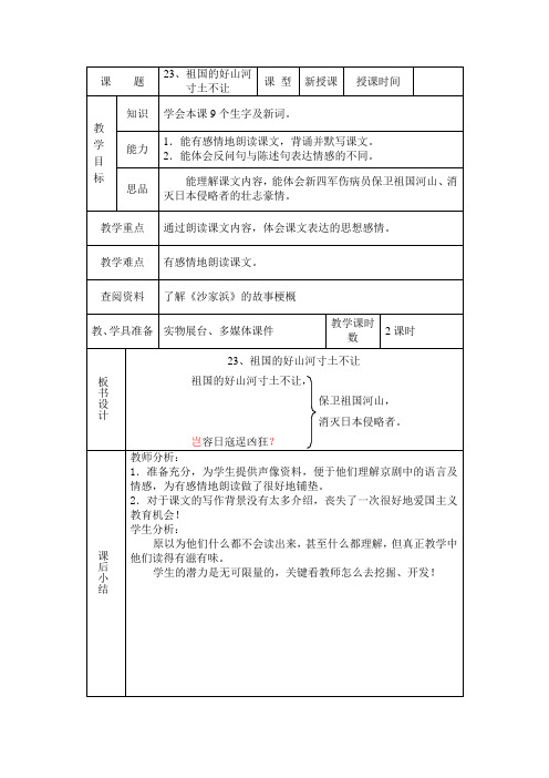 23祖国的好山河寸土不让