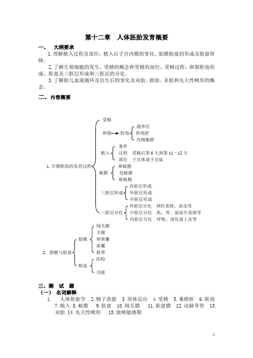 第十二章人体胚胎发育概要--人体结构学