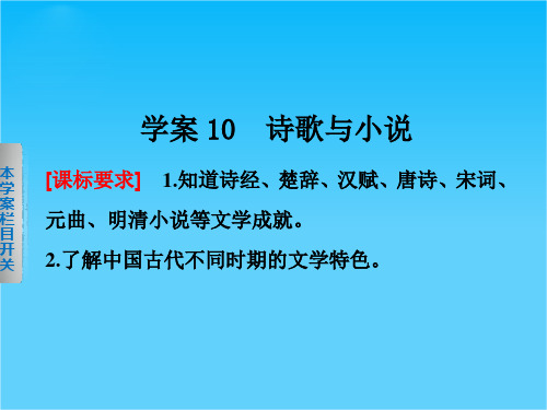 2014-2015学案导学设计高中历史(岳麓版必修三)配套课件学案10 诗歌与小说