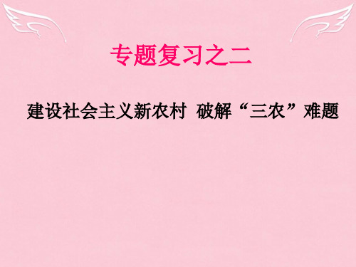 人教版建设社会主义新农村 破解 三农 难题