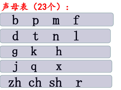 一年级上册语文声母、韵母、整体认读音节-拼读