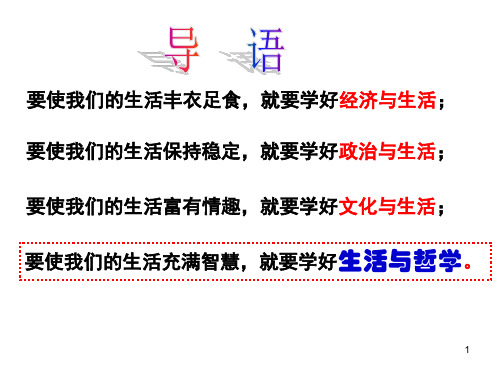 高中政治必修四第一课第一框生活处处有哲学ppt课件