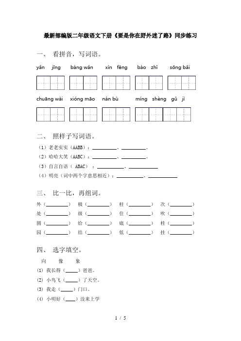 最新部编版二年级语文下册《要是你在野外迷了路》同步练习