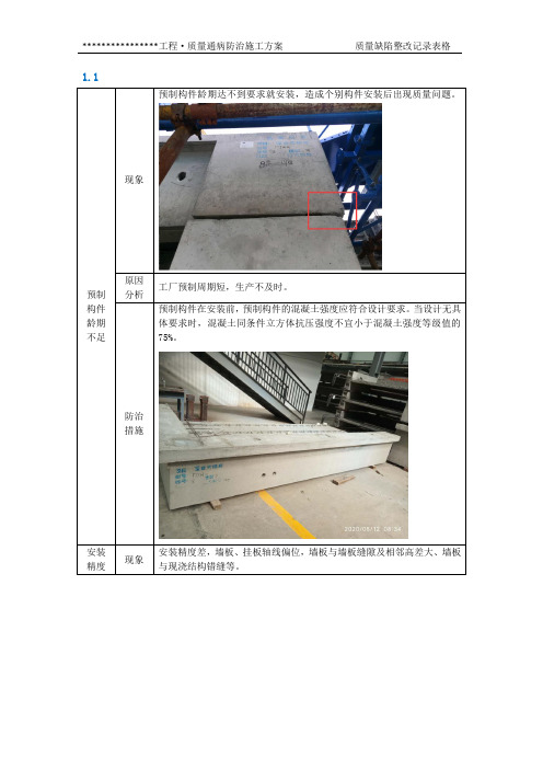 PC构件项目质量通病防治方案