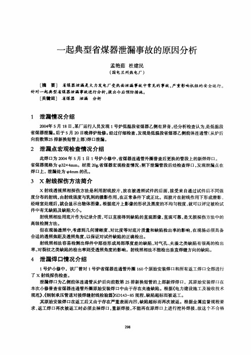 一起典型省煤器泄漏事故的原因分析