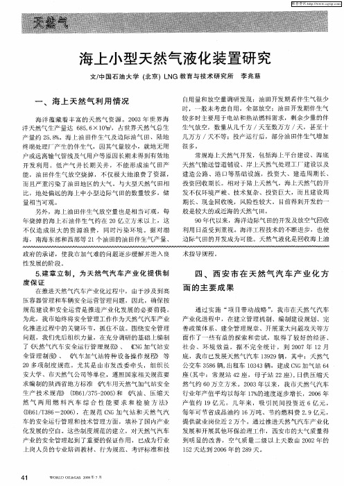 海上小型天然气液化装置研究