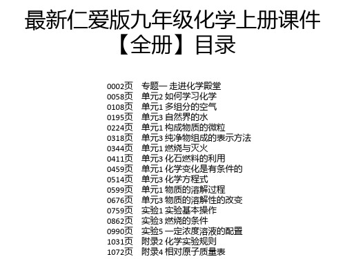 最新仁爱版九年级化学上册课件【全册】