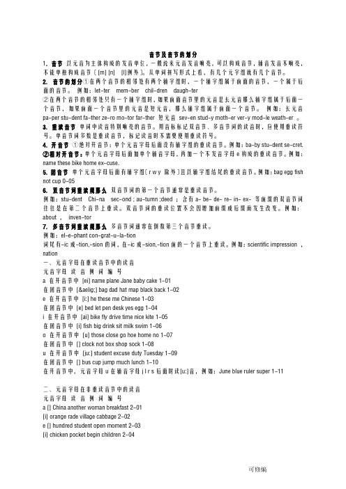 音节及音节的划分讲解