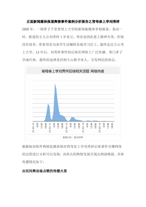 正面新闻媒体报道舆情事件案例分析报告之背母亲上学刘秀祥