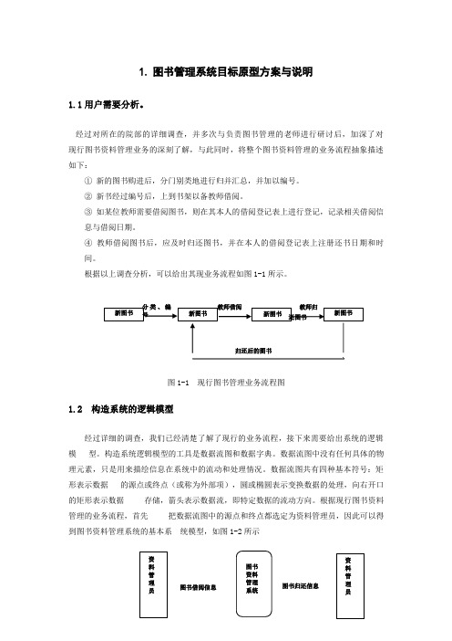 图书管理系统目标原型方案与说明