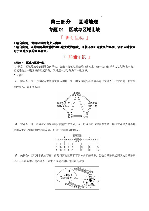 2023年高考必背知识手册：区域地理专题