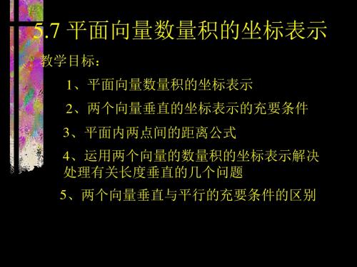 平面向量的数量积坐标表示精选教学PPT课件