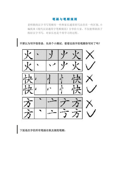 部编一年级必学笔画+笔顺+偏旁部首大全!