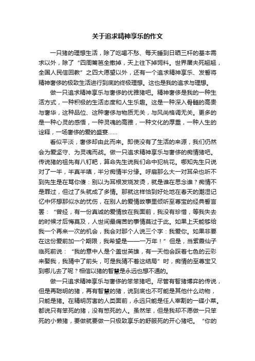 关于追求精神享乐的作文