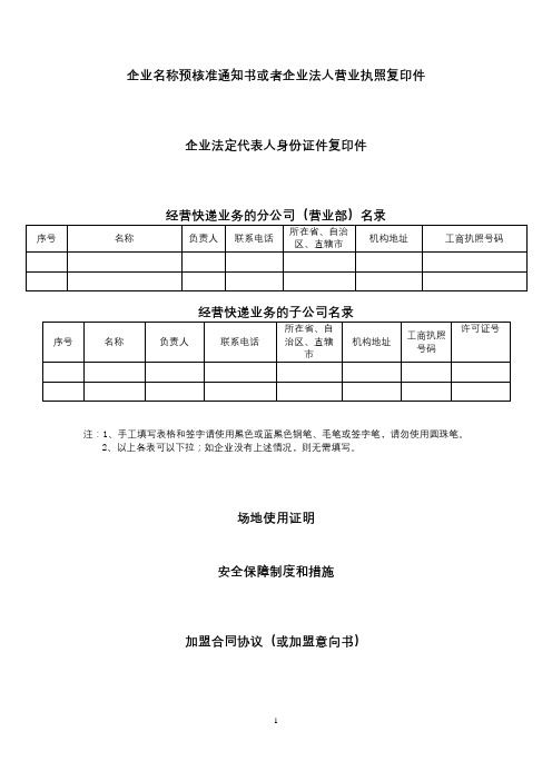 企业名称预核准通知书或者企业法人营业执照复印件【模板】