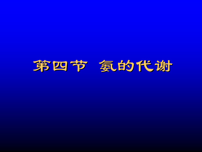 生物化学氨的代谢