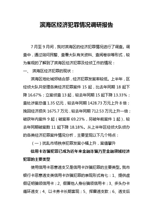 经济犯罪情况调研报告