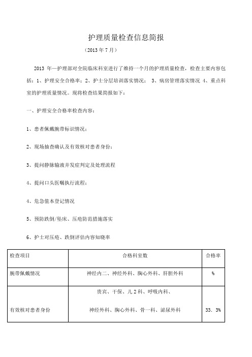 护理检查简报