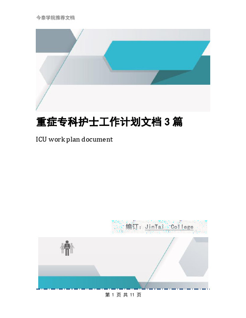 重症专科护士工作计划文档3篇