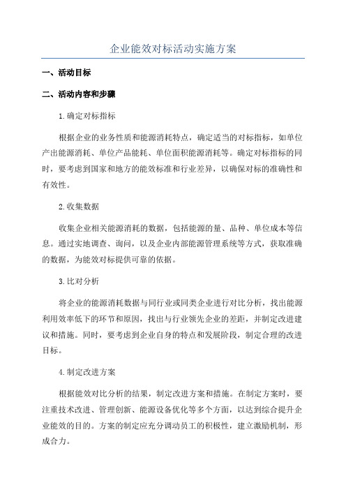 企业能效对标活动实施方案