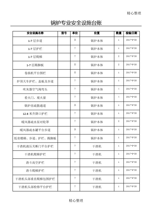 安全设施台账