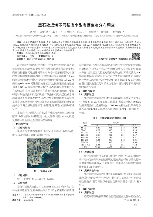 黑石礁近海不同基底小型底栖生物分布调查