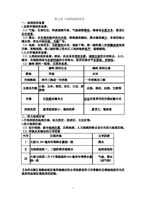 (完整版)人教版八年级地理下册复习提纲