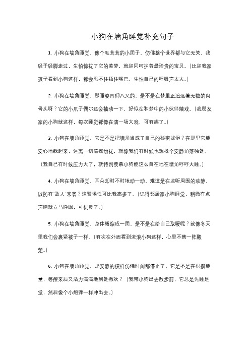 小狗在墙角睡觉补充句子