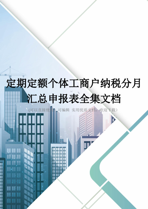 定期定额个体工商户纳税分月汇总申报表全集文档