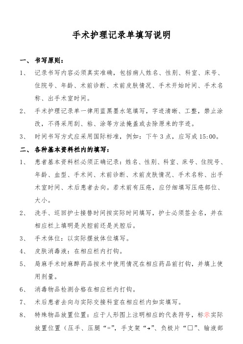 手术护理记录