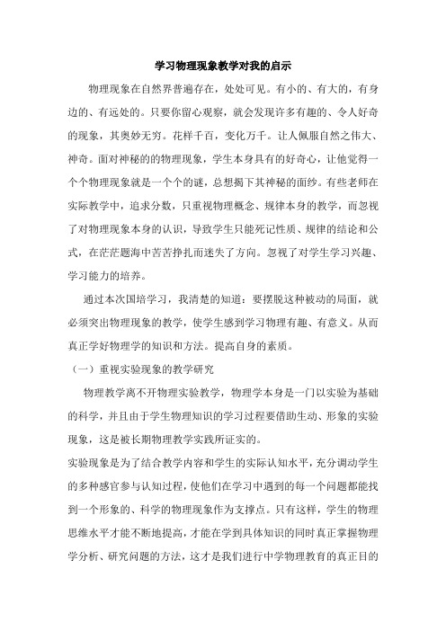 学习物理现象教学对我的启示